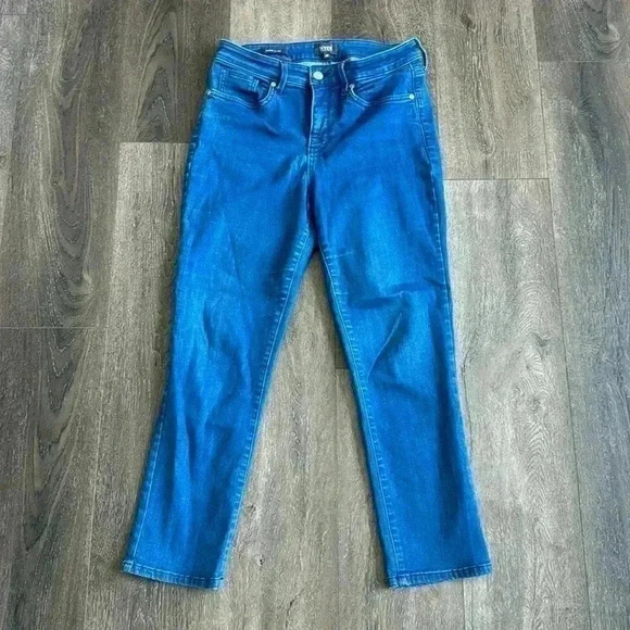 NYDJ Sheri Slim Jeans.  Very blue denim color.  Women’s size 8P. - Picture 1 of 6